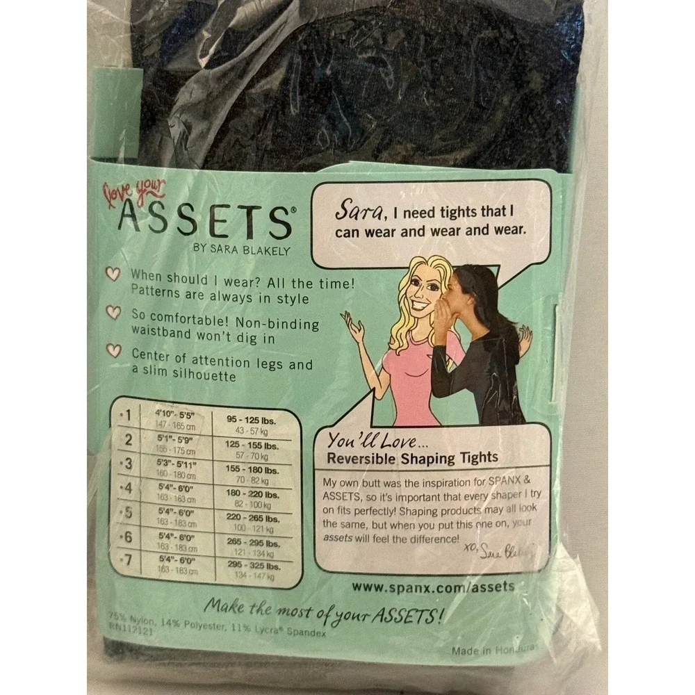 Lot of 3 Assets by Sara Blakely Size 4 Shaping Tights Black NIP Spanx Mix